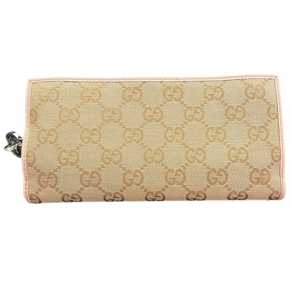 Authentic Gucci GG canvas continental long wallet beige pink - Picture 2 of 12